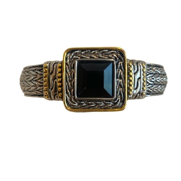 Jewelry - Hinge Bangle Silver/Black/Gold Colored Bracelet